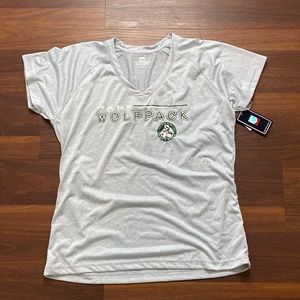 NFHS ladies L, gray, short sleeve shirt, NWT Park wolfpack